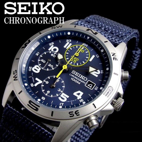 1円逆輸入SEIKOセイコーミリタリークロノグラフ100M防水機能