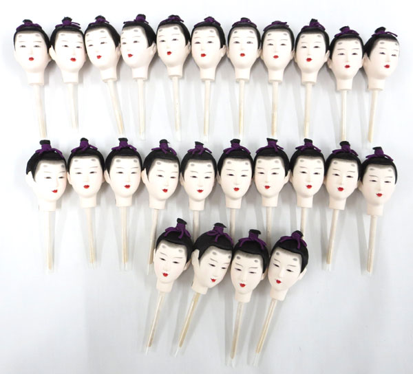 送料無料■wr656■雛人形　御内裏様(元光)　頭のみ　25点