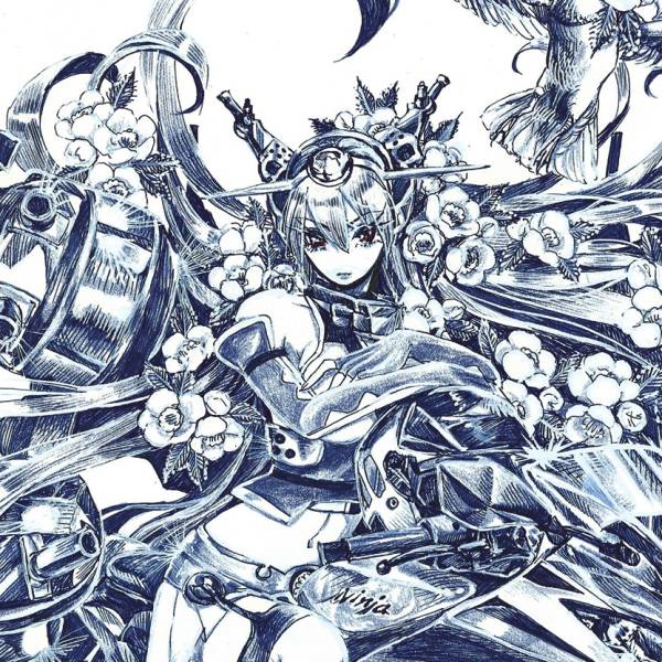 艦これ】手描きイラスト ペン画【長門/Ninja】(手描きイラスト)｜売買