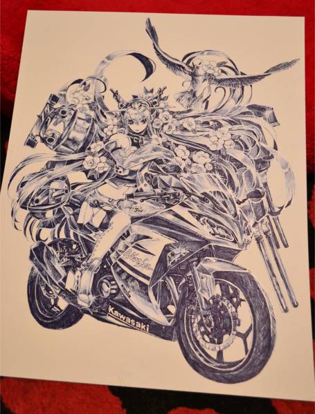 艦これ】手描きイラスト ペン画【長門/Ninja】(手描きイラスト)｜売買