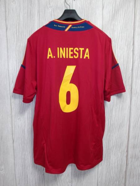 新品 正規◇adidas製スペイン代表ユニフォーム M #6 イニエスタ