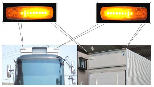 日産 クオンメッキバンパー ガーニッシュ +連鎖式点灯のマーカー