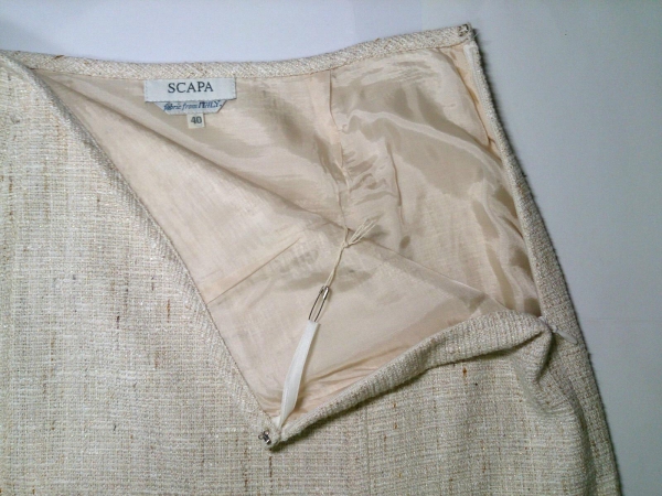 スキャパ スカートスーツ 40 レディース 新品同様 アイボリー
