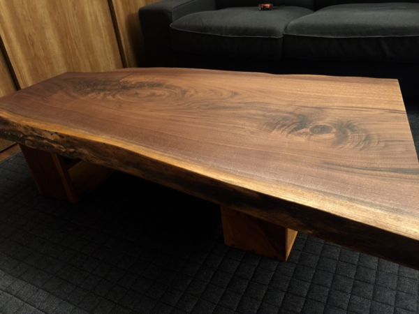 大迫力ブラックウォルナット 一枚板 無垢 センターテーブル