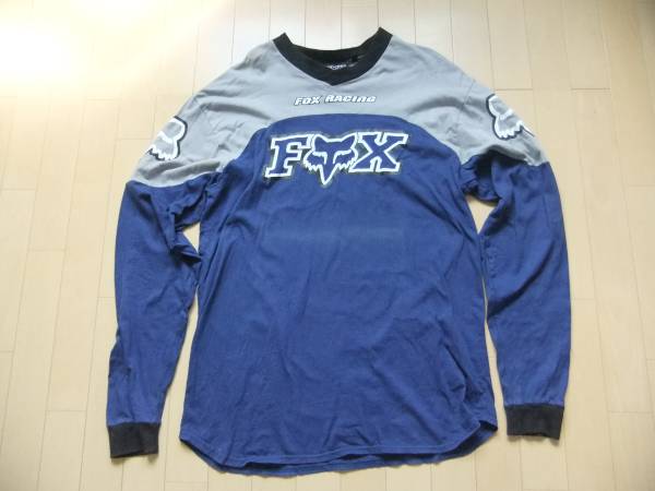 FOX RACING フォックス 長袖Tシャツ 紺×グレー_1