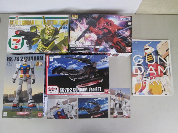 未組立 HG 機動戦士ガンダム RX-78-2，シャア専用ザクⅡ 他[梱0.3