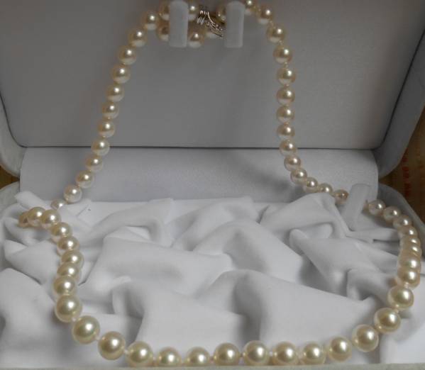 ●真珠のネックレス K18WGオールノット 56cm パックマンクラスプ