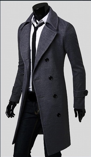 超人気! メンズ コート　トレンチコート　グレー　F23B 　XXL