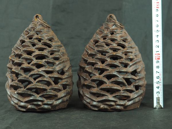 鉄製 灯籠 灯篭 2点 時代古玩 極上品