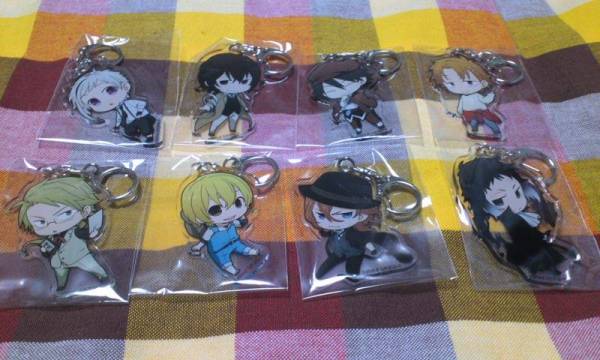 文豪ストレイドッグス アニメイトカフェ アクリルキーホルダー 全8種 太宰 中原 中島 芥川