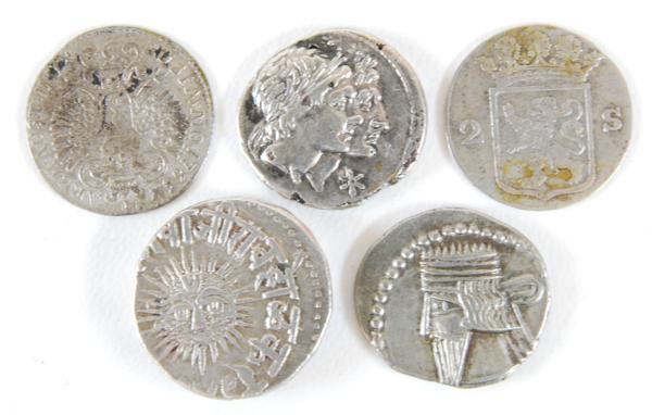 外国 銀貨 西洋古代銀貨 ローマ オランダ 東印度会社 等 計5枚