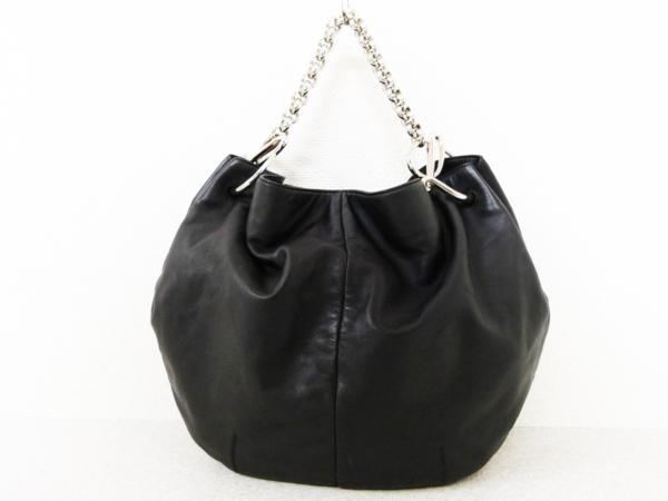 3142ロエベ本物美品レザーSVチェーンワンショルダートート黒