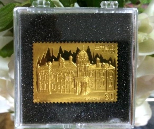 ■純金刻印■切手型延板3.0g「森田基治 トキ」 検）インゴット