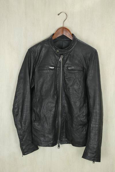 SHIPS JET BLUE シングルライダース 羊革 ブラック L SHIPS JET BLUE◇シングルライダースジャケット/L/羊革/BLK SHIPS JET