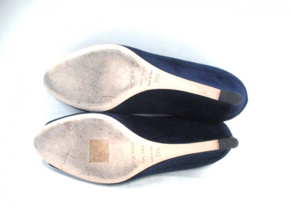 セルジオロッシ パンプス 39 1/2 レディース ネイビー スエード