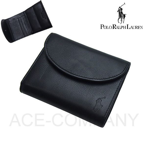 ★7割引 ラルフローレン 型押しペブルレザー 3つ折り財布/新品
