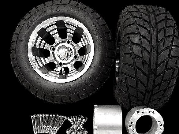 8J ホンダジャイロに10インチツートンアルミホイール バギータイヤ