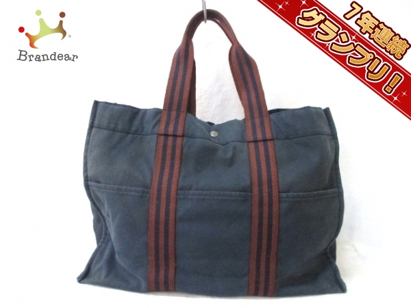 エルメス トートバッグ フールトゥトートGM ネイビー×ブラウン HERMES