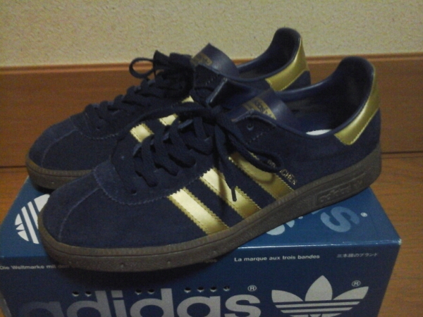 ADIDAS AC3085 MUNCHEN ミュンヘン ネイビー×ゴールド 日本製(26.5cm 