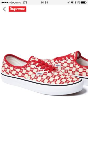 supreme vans チェッカーロゴ logo authentic オーセン pro28cm
