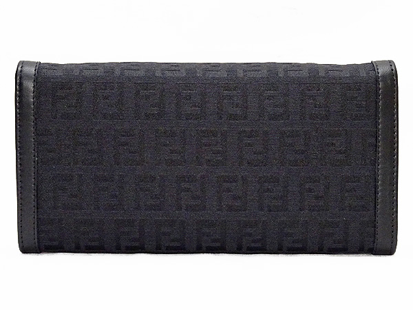 未使用 フェンディ ズッキーノ 二つ折り長財布 ブラック 8M0021