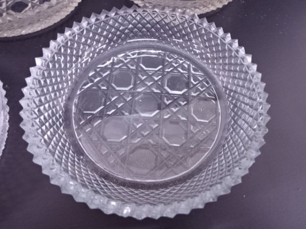 34066# 【1円～】江戸切子小皿5客揃 宗Sou>お茶道具と工芸>ガラス工芸