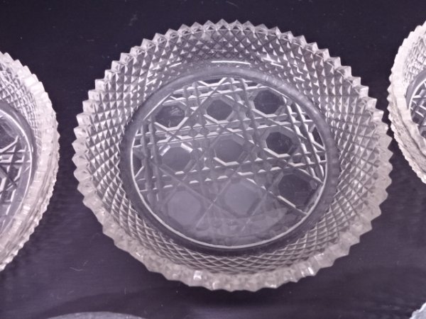 34066# 【1円～】江戸切子小皿5客揃 宗Sou>お茶道具と工芸>ガラス工芸