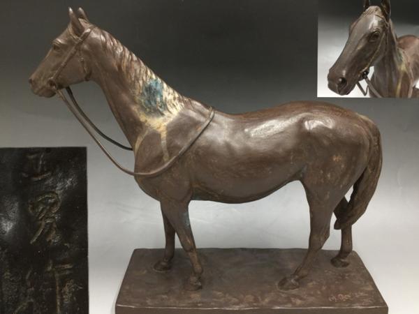 ブロンズ馬の彫刻 約40cm ブロンズ馬の彫刻 約40cm Yahoo!オークション