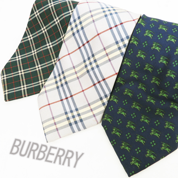 ブランドネクタイ 3本まとめ BURBERRY バーバリー チェック柄 ν