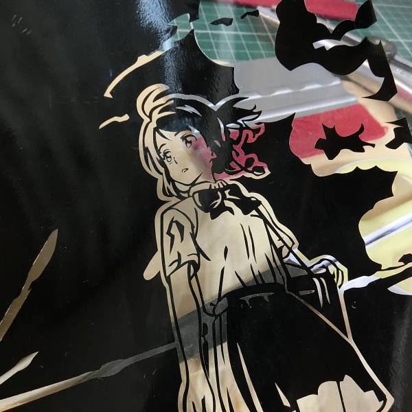 君の名は。切り絵アート宮水三葉 立花瀧
