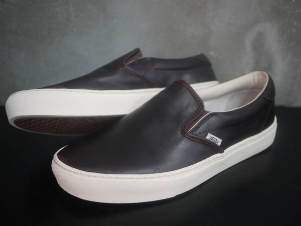 高級 VANS CALIFORNIA レザー スリッポン バンズ US10.5 28.5cm