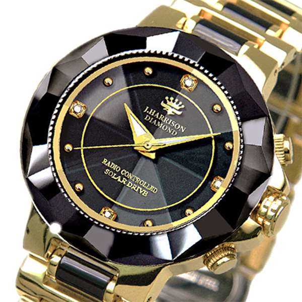 ジョンハリソン クオーツ 電波 ソーラー腕時計JH-024MGB メンズ