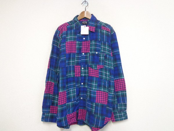 新品 STUSSY ステューシー パッチワーク チェック ネル シャツ