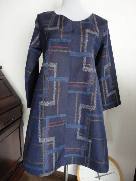 紬の着物からリメイク☆スヌード付チュニック