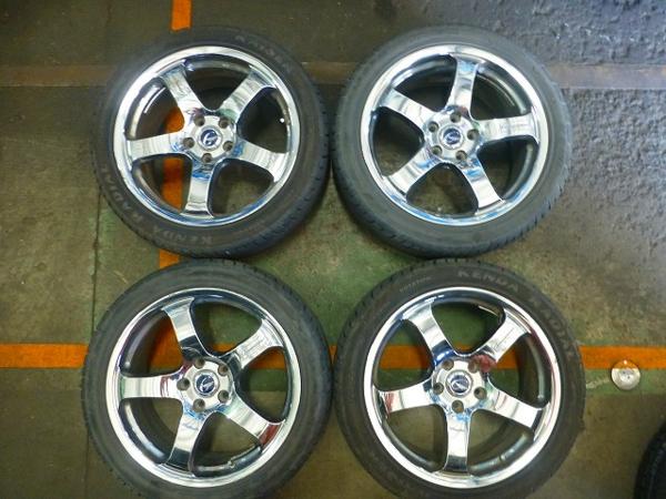 INAK様ホイール4本目分 225/45R18 コニサー No.51C メッキ アルミホイール 4本5H114.3