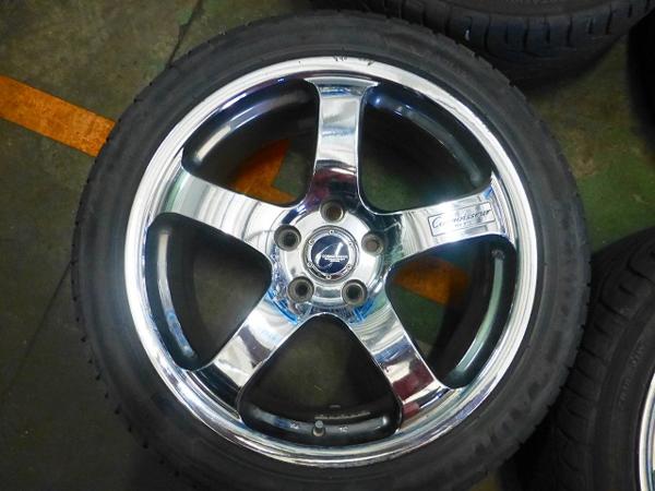 225/45R18 コニサー No.51C メッキ アルミホイール 4本5H114.3