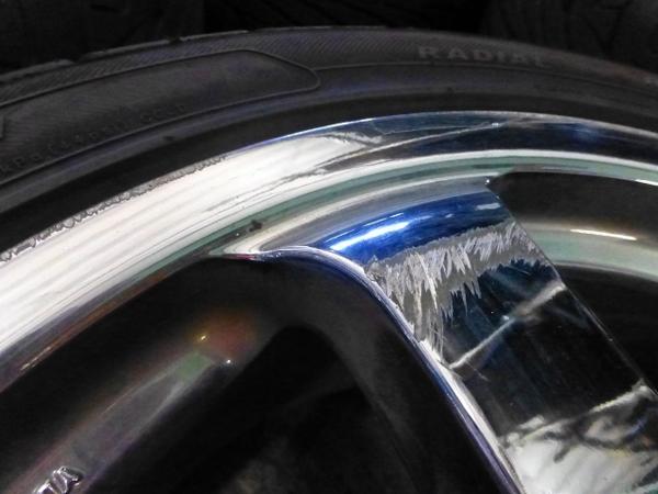 225/45R18 コニサー No.51C メッキ アルミホイール 4本5H114.3