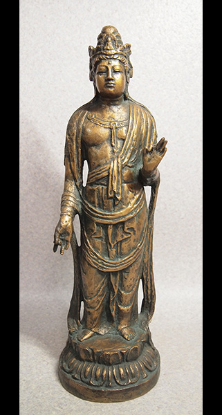 ○文化勲章 北村西望作 聖観音菩薩像 共箱 ブロンズ 仏像 売切！
