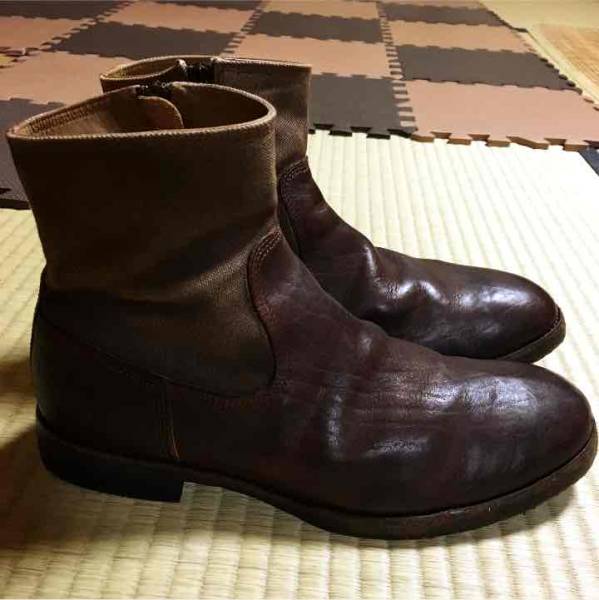 KAPITAL キャピタル 後染めキャンバス×レザー 海軍支給ブーツ ご覧