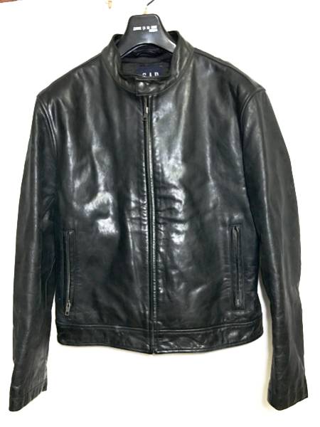GAP ブラック シングルライダース XS/TP ギャップ GAP シングル ライダース レザー ジャケット 黒 XS/L GAP