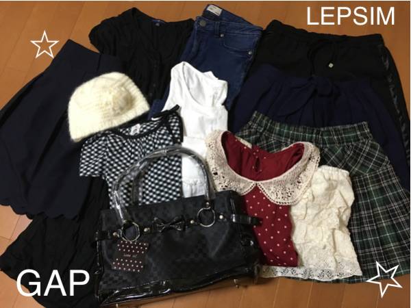 女の子160㎝福袋 シンプル１２点セット バッグ新品