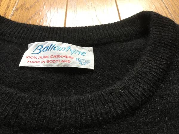 22526✨️旧タグ 80s バランタイン 42 LL カシミア100% セーター バランタイン100％カシミアセーター107/42 22526✨️旧タグ 80s