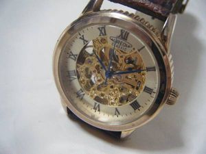 超美品 AUREOLE オレオール スケルトンウォッチ 自動巻 ベルト新品