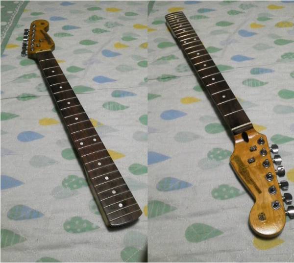 STタイプ用交換ネック ギターネック トラ杢メイプル ギターと - ネック