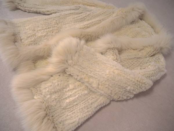 毛皮/レッキス編込フォックストリミングミドル丈コート