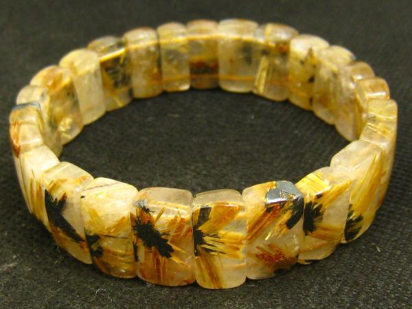 1105L617 極美品【5A太陽花タイチンルチル】バングル16X8mm