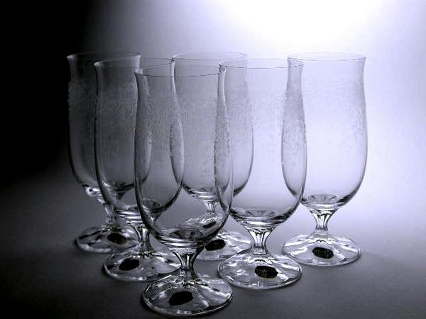 ■ボヘミアクリスタル　　ビールグラス６ＰＣＳセット　　　#700