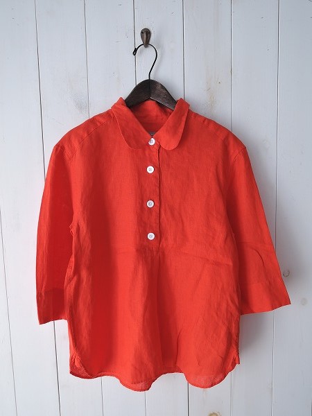 MHL マーガレットハウエル リネン混プルオーバーシャツ M 紺