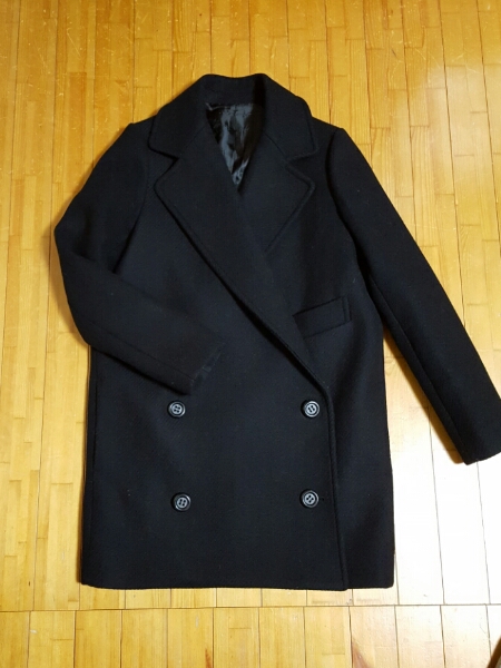 新品　チェスターコート　黒　ダブルボタン　サイズ38　ウール
