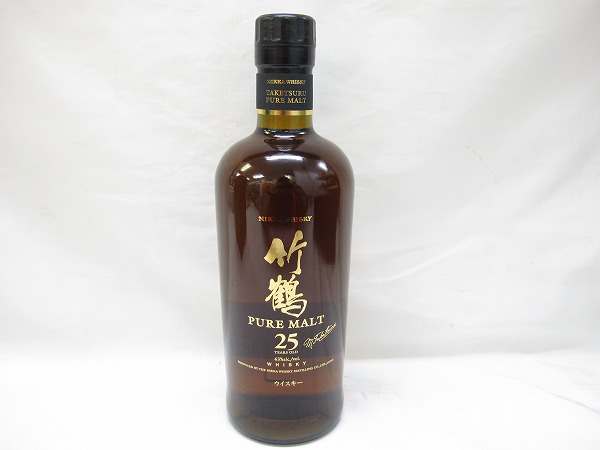 【未開栓】ニッカ 竹鶴 25年 ピュアモルト ウイスキー 木箱付き